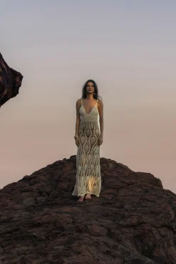 Ivory Great Escape Crochet Maxi Dress*JLUXLABEL Hot