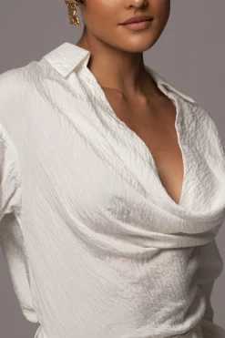 Ivory Greta Collared Top*JLUXLABEL Best
