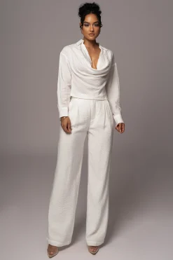 Ivory Greta Collared Top*JLUXLABEL Best