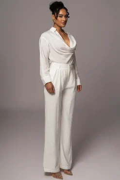 Ivory Greta Collared Top*JLUXLABEL Best