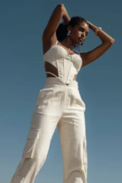 Ivory Horizon Linen Corset*JLUXLABEL Online