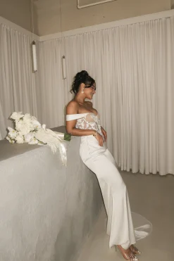 Ivory Infinite Love Satin Gown*JLUXLABEL Online