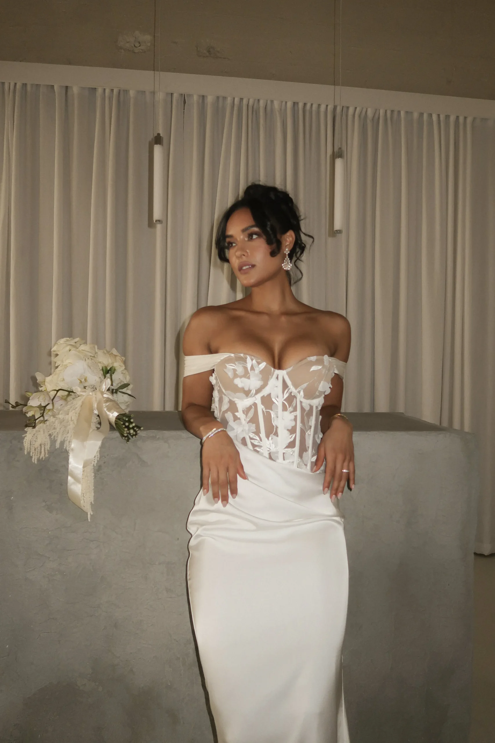 Ivory Infinite Love Satin Gown*JLUXLABEL Online