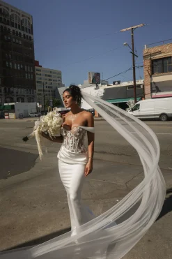 Ivory Infinite Love Satin Gown*JLUXLABEL Online