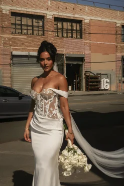 Ivory Infinite Love Satin Gown*JLUXLABEL Online