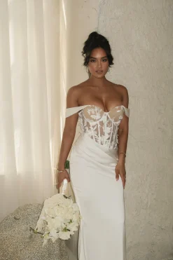 Ivory Infinite Love Satin Gown*JLUXLABEL Online