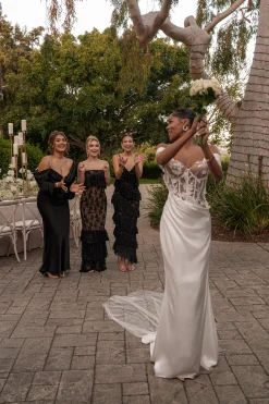 Ivory Infinite Love Satin Gown*JLUXLABEL Online