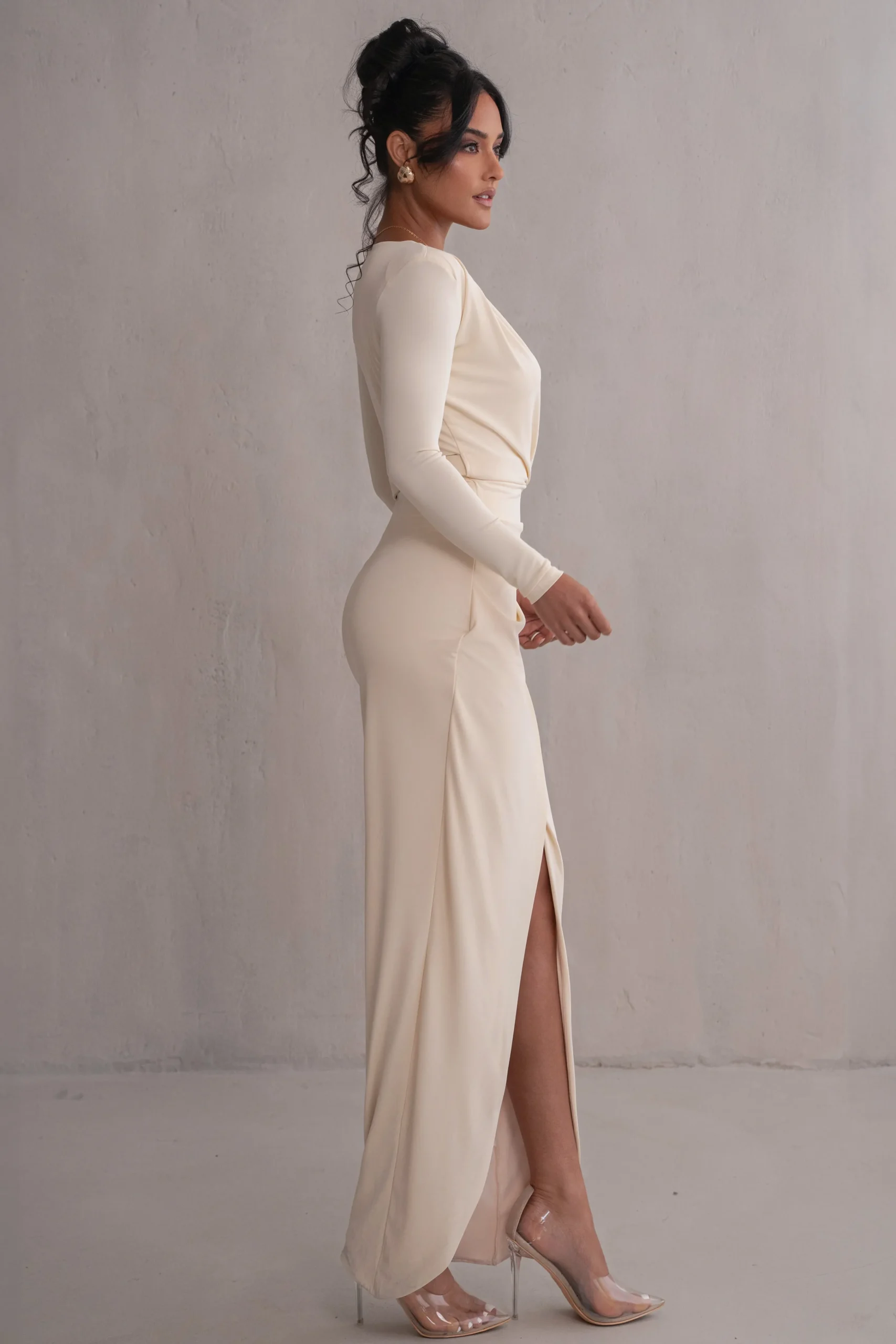 Ivory Jamie Plunge Maxi Dress*JLUXLABEL Best