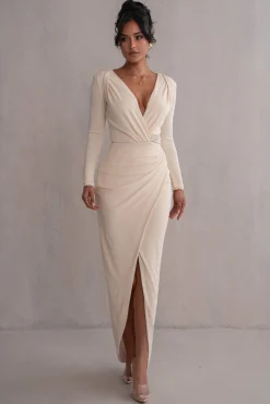 Ivory Jamie Plunge Maxi Dress*JLUXLABEL Best