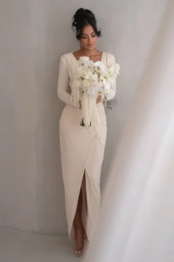 Ivory Jamie Plunge Maxi Dress*JLUXLABEL Best