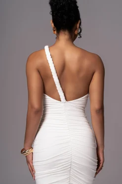 Ivory Jess Ruched Midi Dress*JLUXLABEL Hot