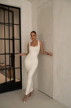 Ivory Karolina Knit Maxi Dress*JLUXLABEL New