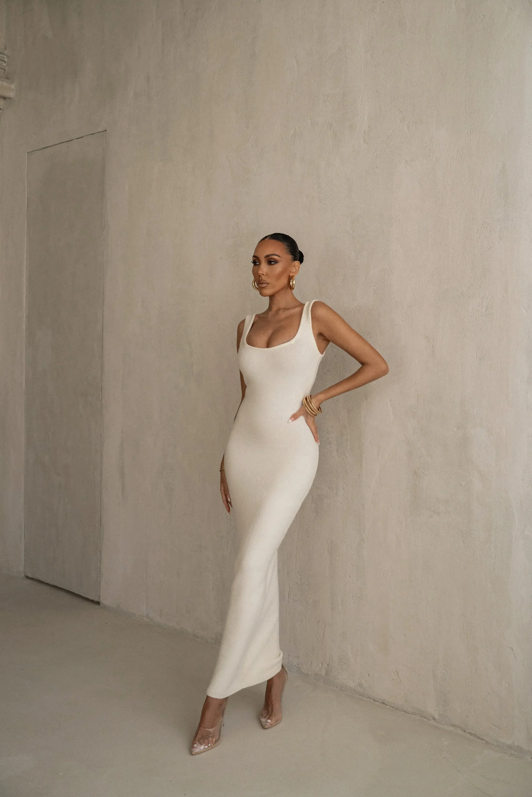 Ivory Karolina Knit Maxi Dress*JLUXLABEL New