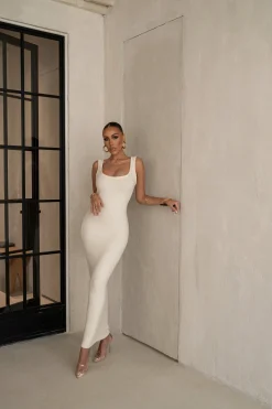 Ivory Karolina Knit Maxi Dress*JLUXLABEL New