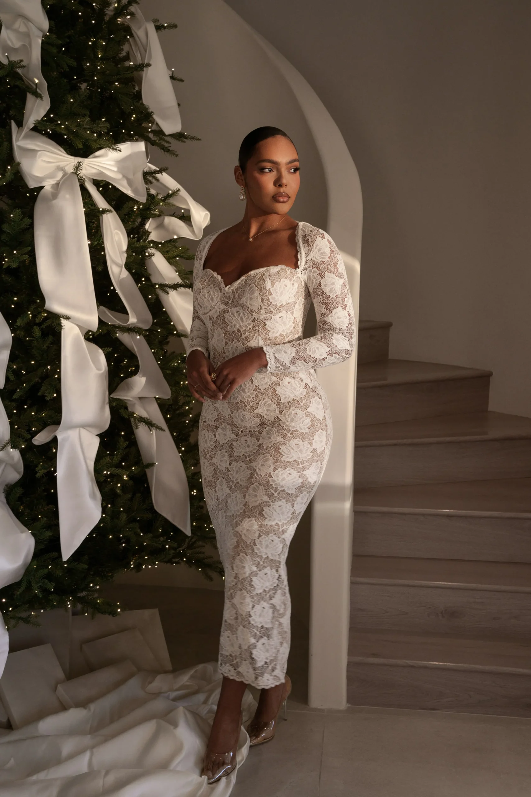 Ivory Lace Sweetheart Maxi Dress*JLUXLABEL New