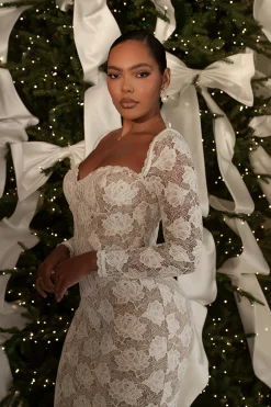 Ivory Lace Sweetheart Maxi Dress*JLUXLABEL New