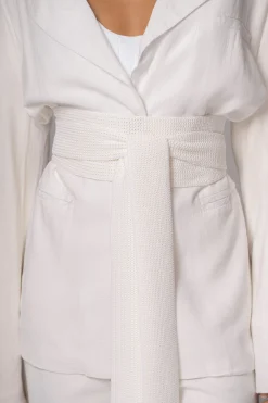 Ivory Lagos Knit Belt*JLUXLABEL Online