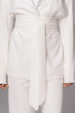 Ivory Lagos Knit Belt*JLUXLABEL Online