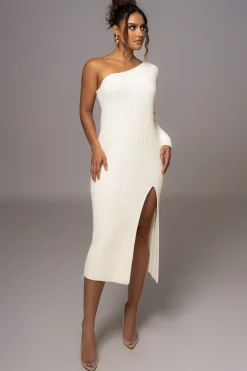 Ivory Long Knit Sweater Dress*JLUXLABEL Online