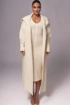 Ivory Malinda Sweater Knit Cardigan*JLUXLABEL Online