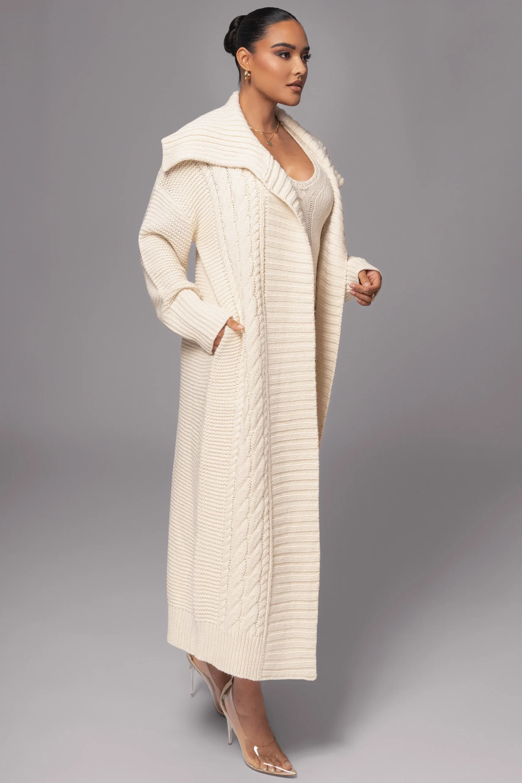 Ivory Malinda Sweater Knit Cardigan*JLUXLABEL Online