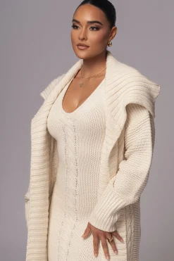 Ivory Malinda Sweater Knit Cardigan*JLUXLABEL Online