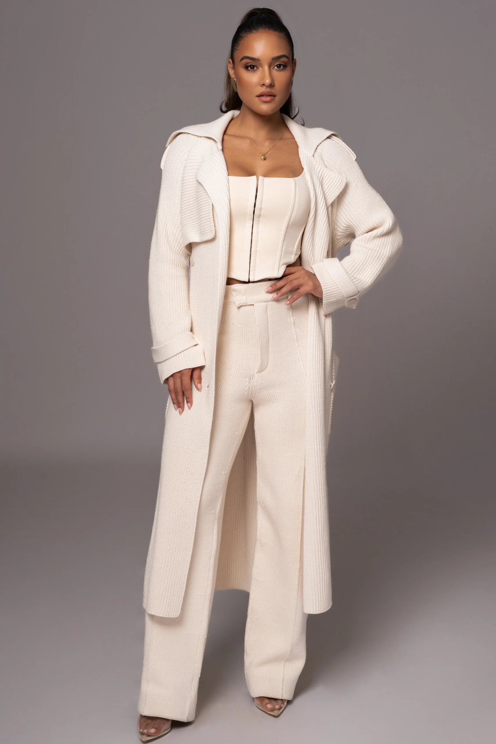 Ivory Maxinne Knit Coat*JLUXLABEL Online