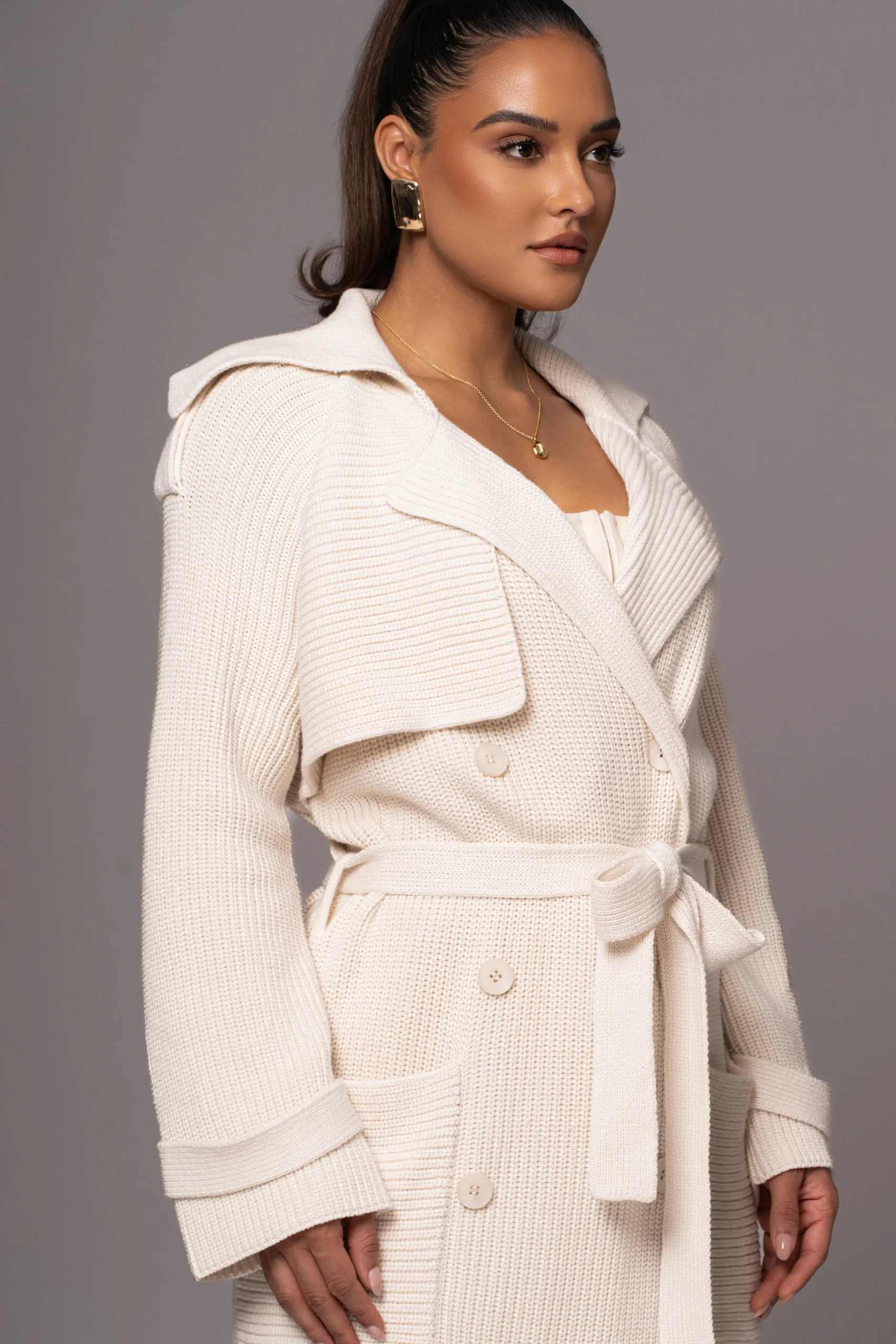 Ivory Maxinne Knit Coat*JLUXLABEL Online