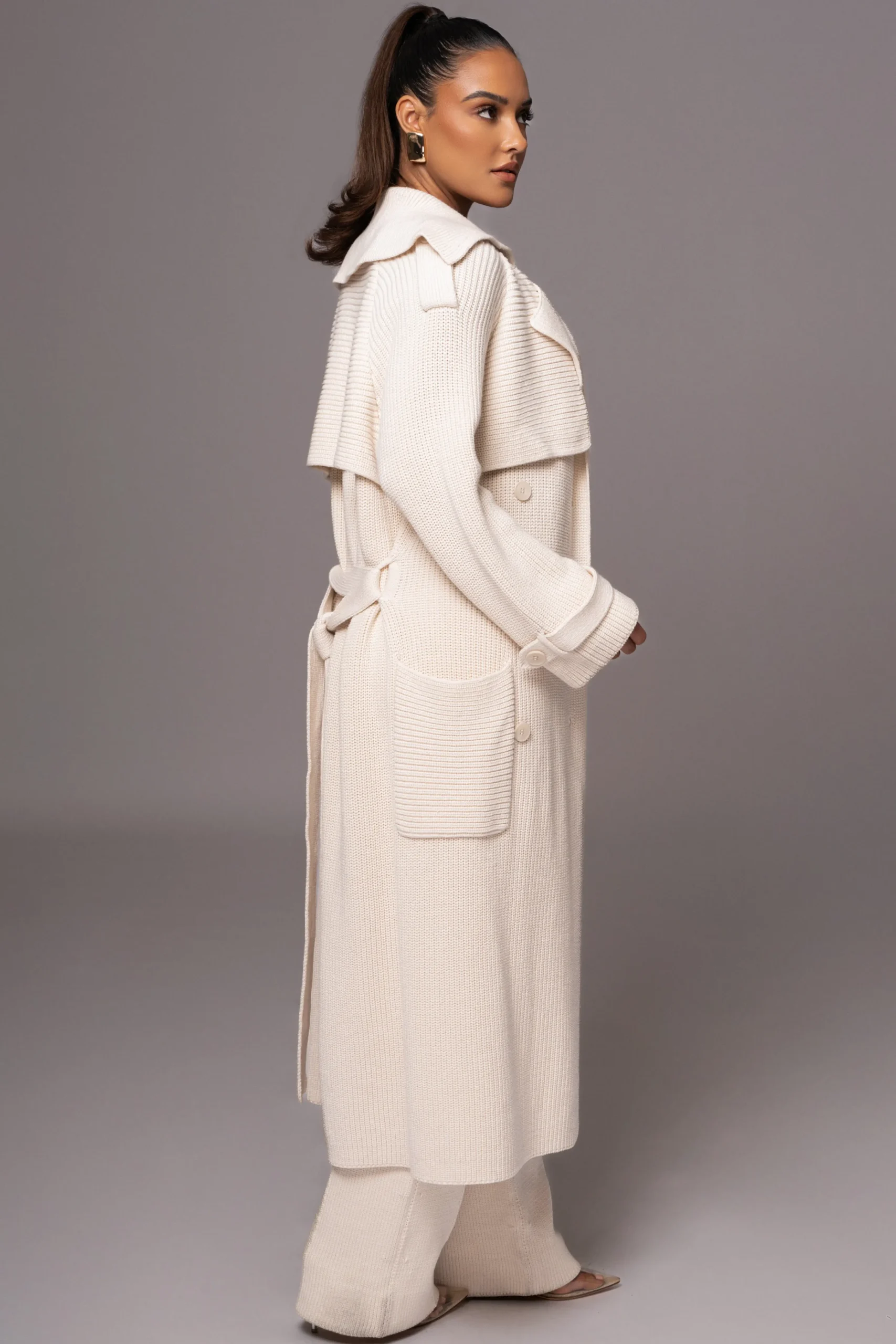 Ivory Maxinne Knit Coat*JLUXLABEL Online