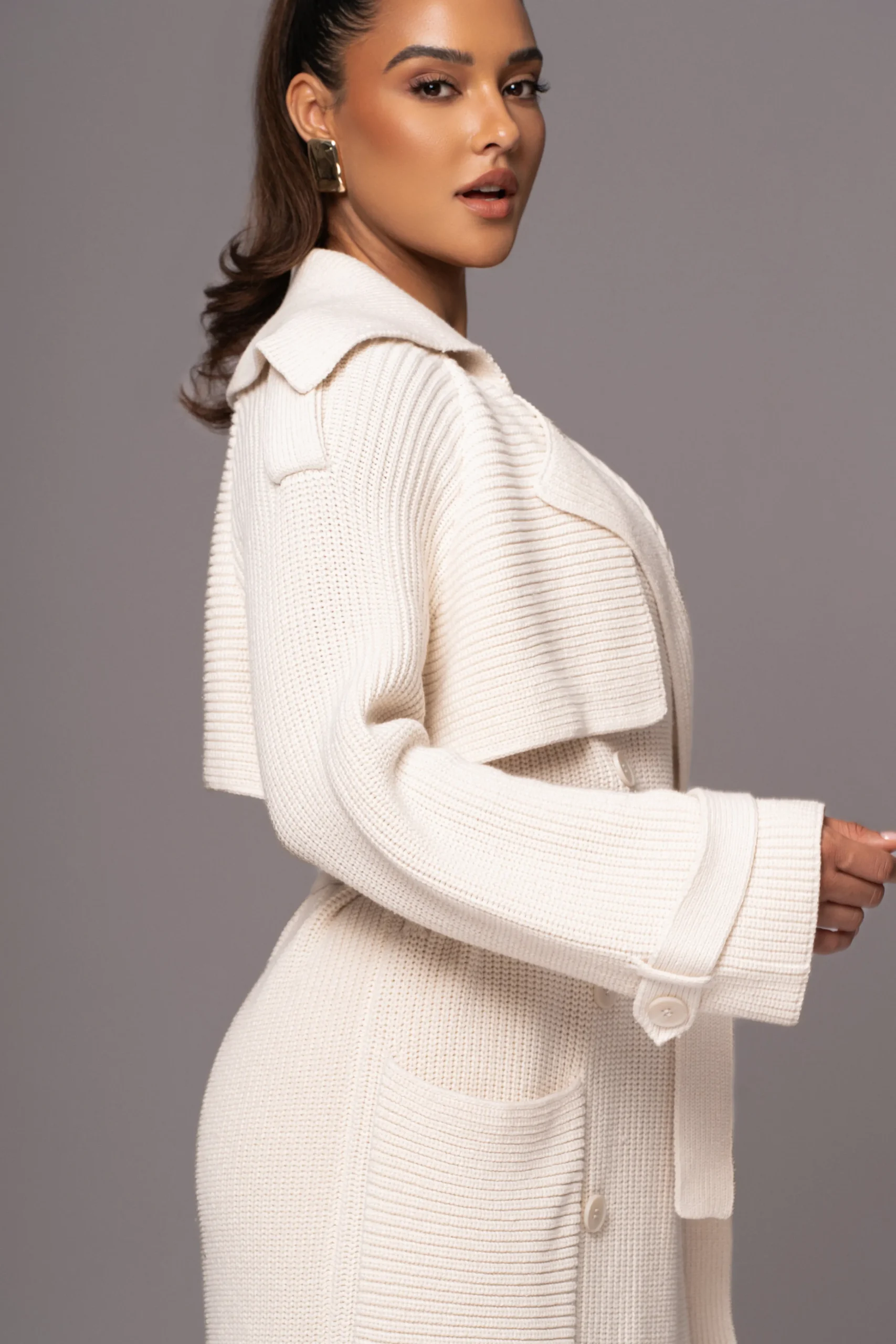 Ivory Maxinne Knit Coat*JLUXLABEL Online