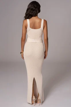Ivory Moonrise Ribbed Maxi Dress*JLUXLABEL Outlet