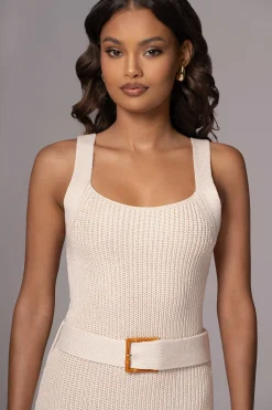 Ivory Moonrise Ribbed Maxi Dress*JLUXLABEL Outlet