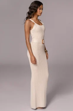 Ivory Moonrise Ribbed Maxi Dress*JLUXLABEL Outlet