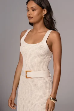 Ivory Moonrise Ribbed Maxi Dress*JLUXLABEL Outlet