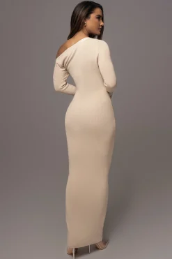 Ivory Night Shimmers Asymmetrical Maxi Dress*JLUXLABEL Online