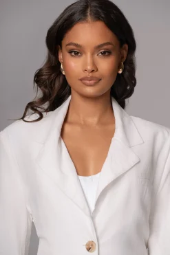 Ivory Ocean Breeze Linen Blazer*JLUXLABEL New