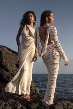 Ivory Odelia Crinkled Maxi Dress*JLUXLABEL Hot