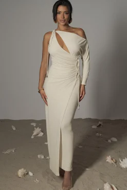 Ivory Odelia Crinkled Maxi Dress*JLUXLABEL Hot