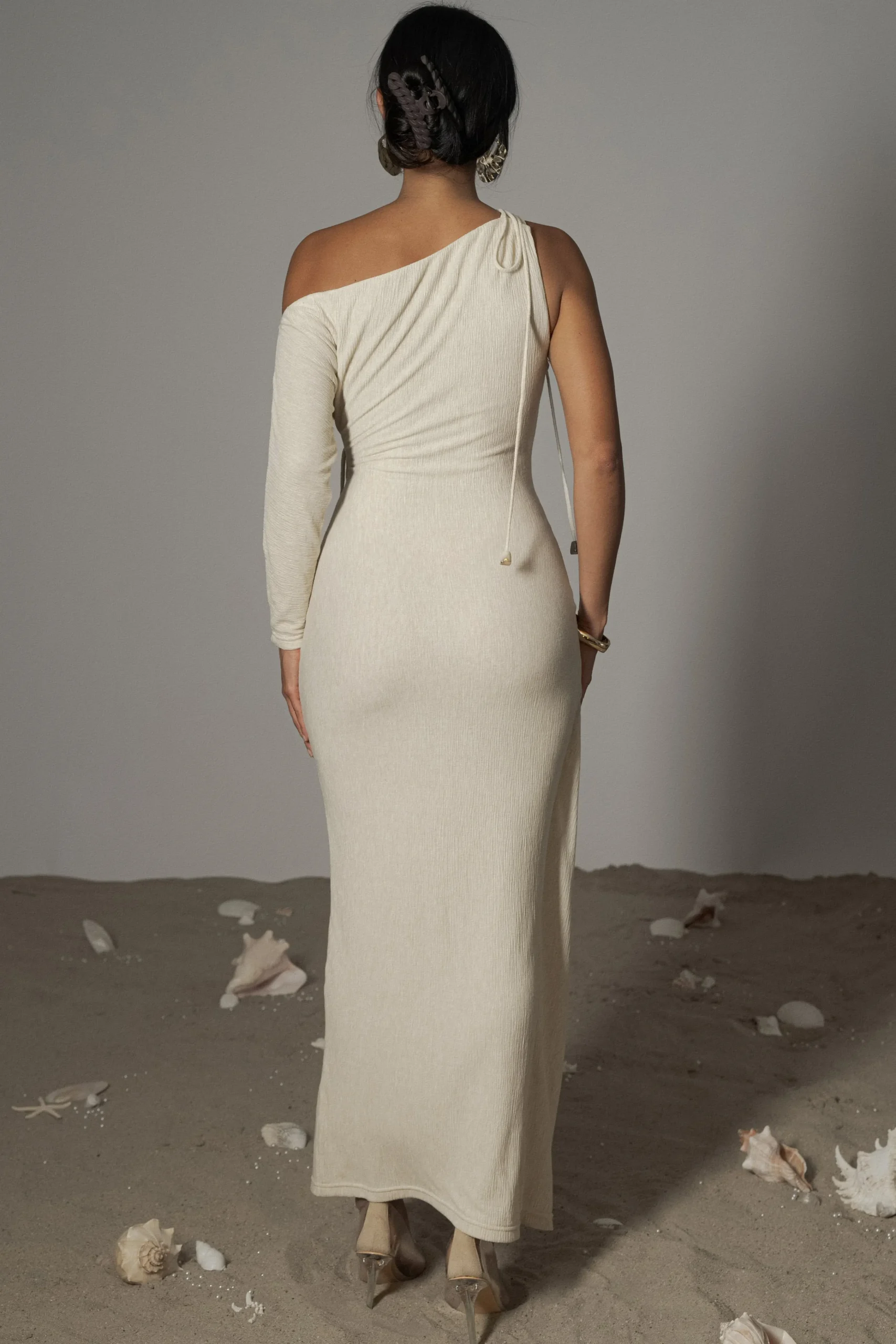 Ivory Odelia Crinkled Maxi Dress*JLUXLABEL Hot