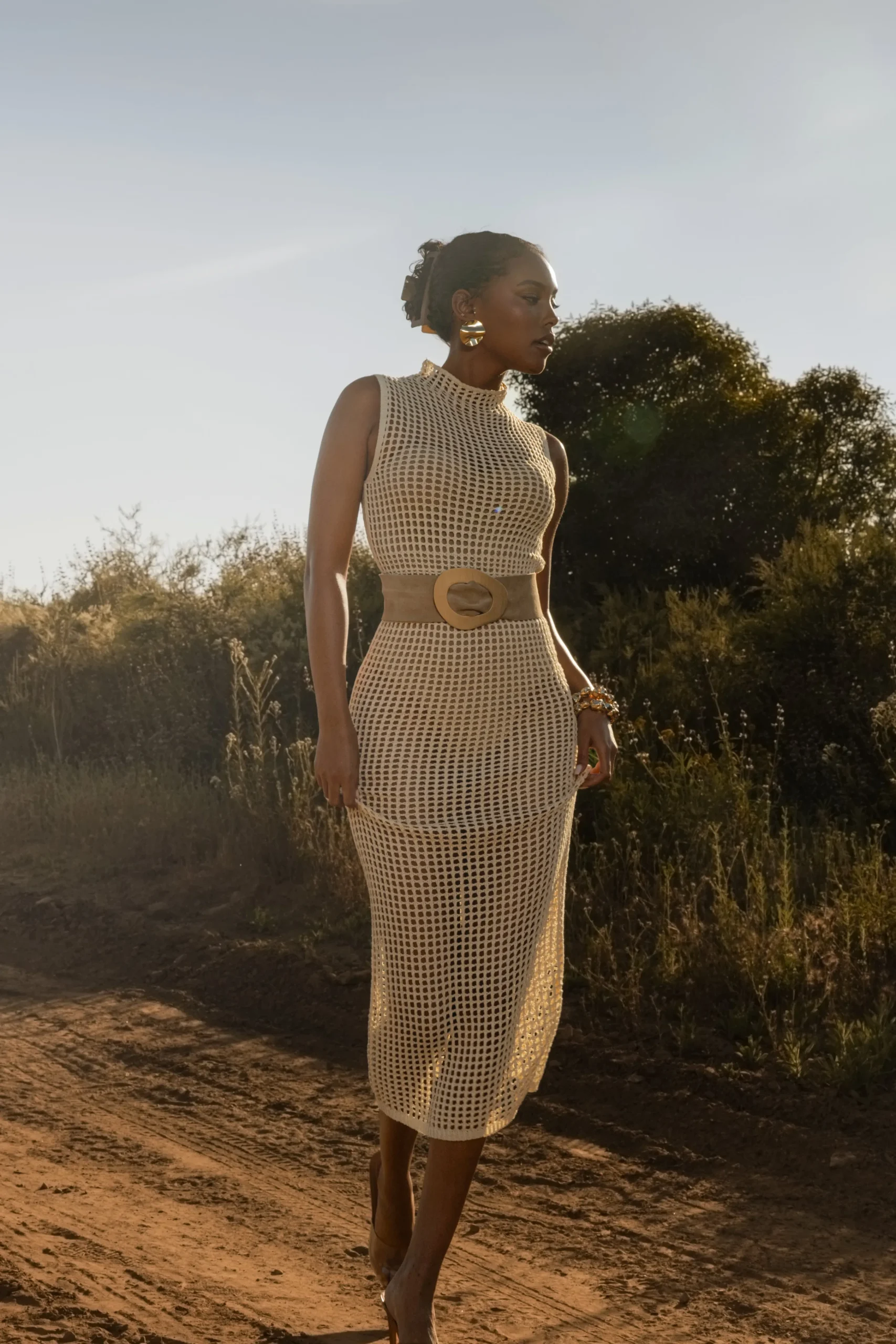 Ivory Pacific Tides Crochet Maxi Dress*JLUXLABEL Clearance