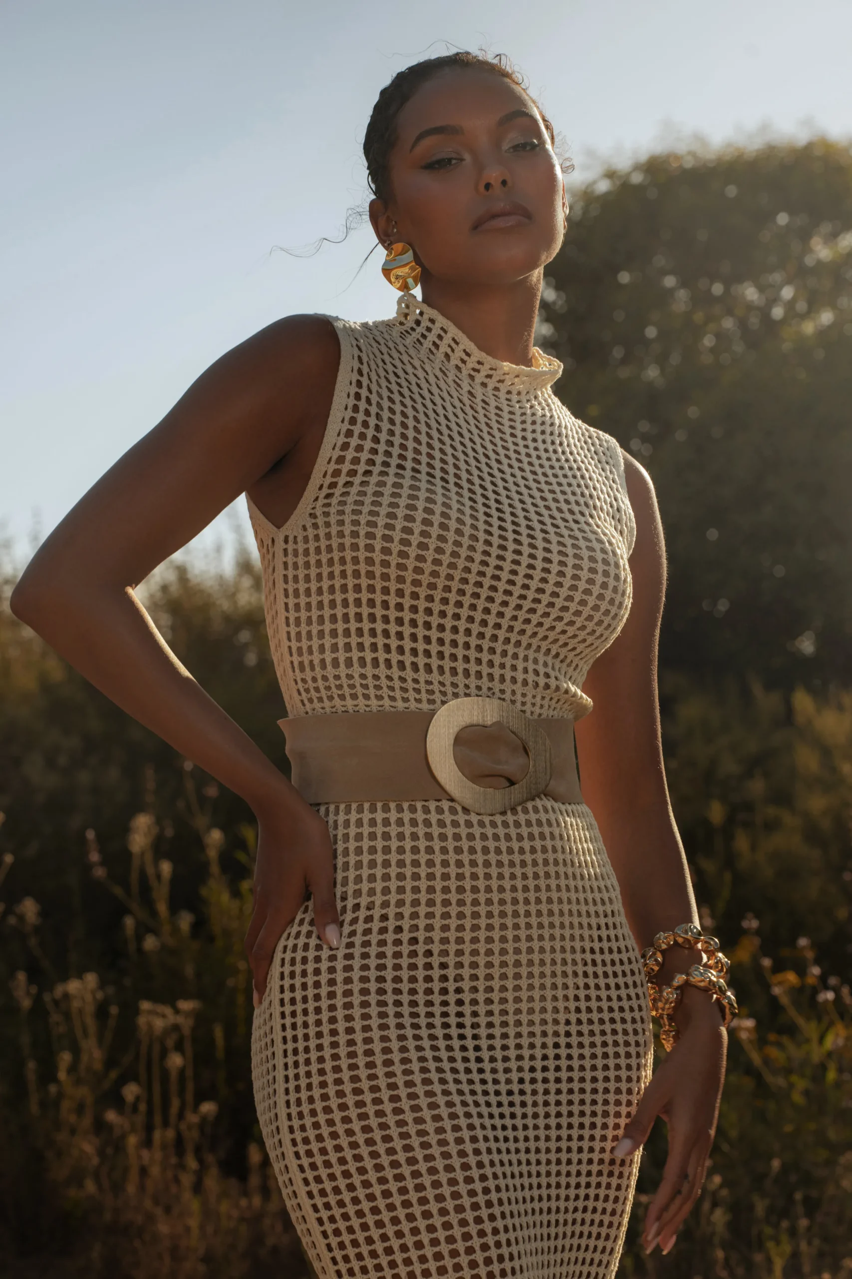 Ivory Pacific Tides Crochet Maxi Dress*JLUXLABEL Clearance