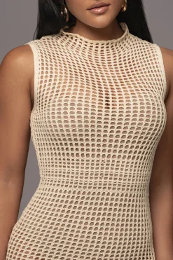 Ivory Pacific Tides Crochet Maxi Dress*JLUXLABEL Clearance