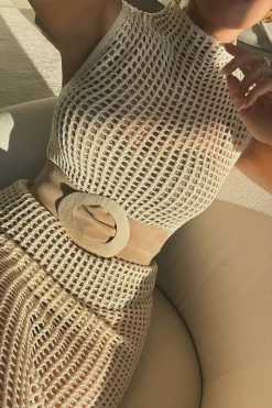 Ivory Pacific Tides Crochet Maxi Dress*JLUXLABEL Clearance