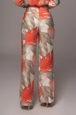 Ivory Palm Print Drew Crinkled Trousers*JLUXLABEL Sale