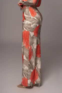 Ivory Palm Print Drew Crinkled Trousers*JLUXLABEL Sale