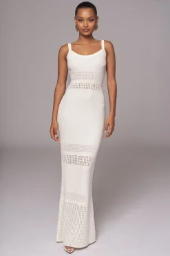 Ivory Palm Springs Knit Maxi Dress*JLUXLABEL Clearance