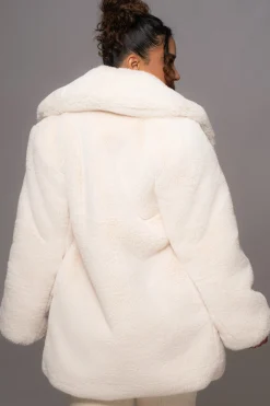 Ivory Refined Faux Fur Oversized Coat*JLUXLABEL Outlet