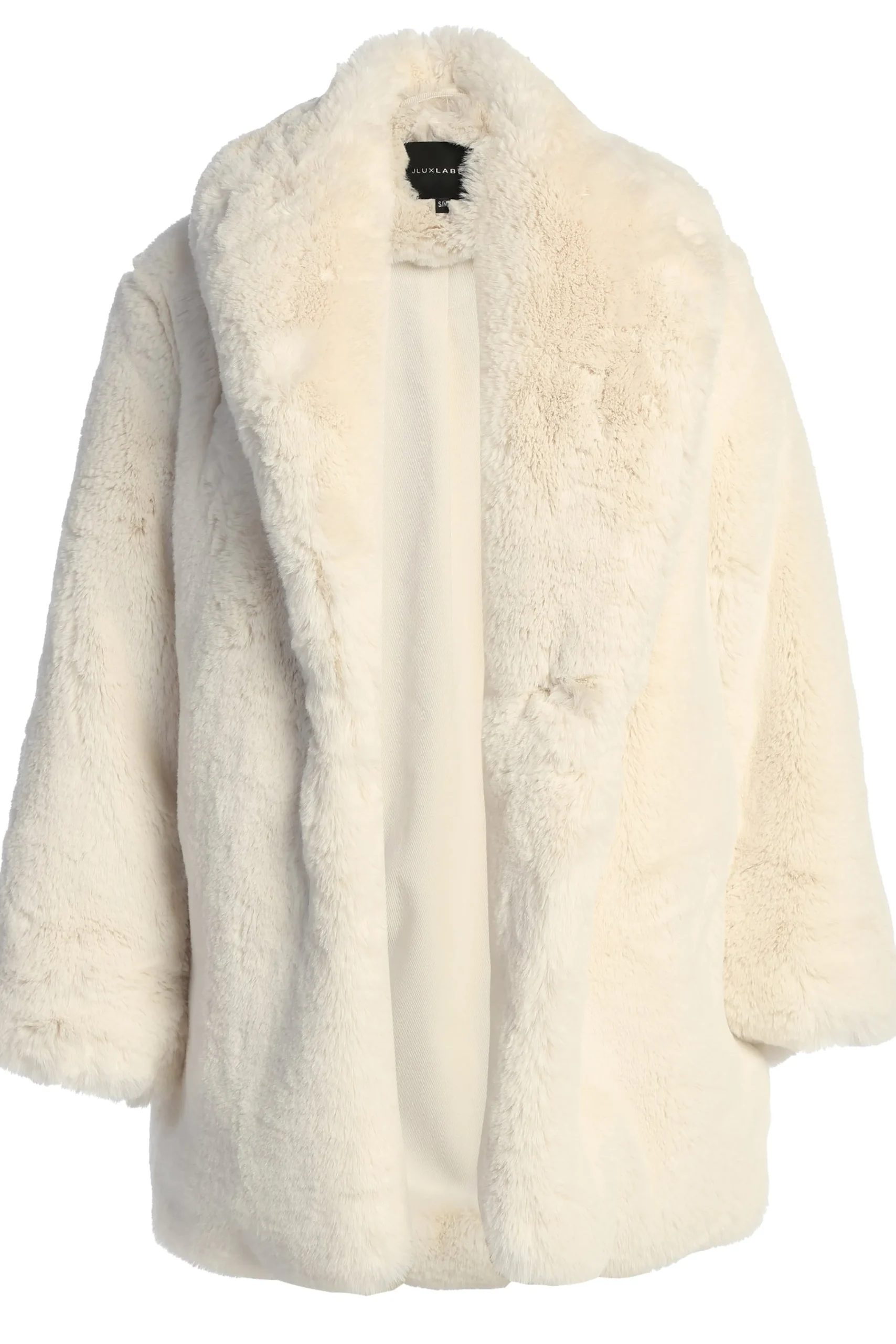 Ivory Refined Faux Fur Oversized Coat*JLUXLABEL Outlet