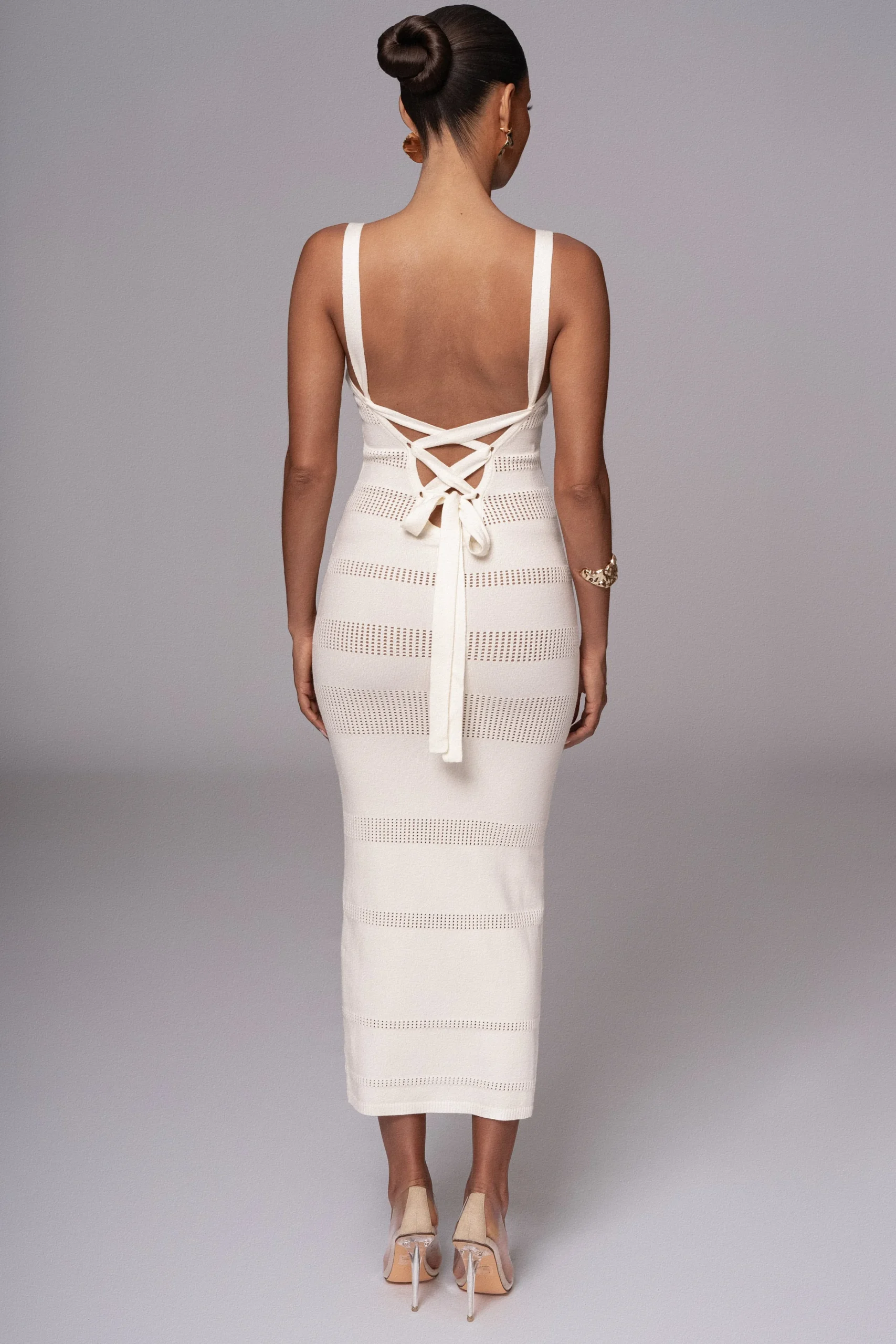 Ivory Sandy Shores Knit Midi Dress*JLUXLABEL Sale