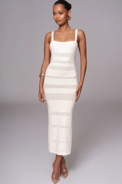 Ivory Sandy Shores Knit Midi Dress*JLUXLABEL Sale